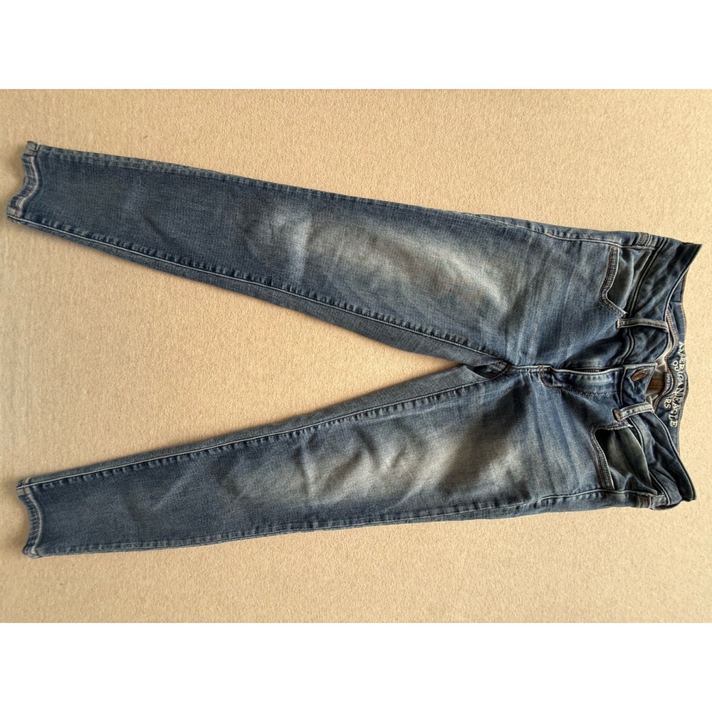 American Eagle Super Stretch Jeggings Medium Wash Skinny Jeans Size 2 Regular